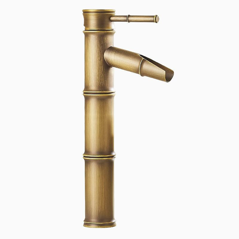 Farmhouse single-handle bathroom faucet in brass