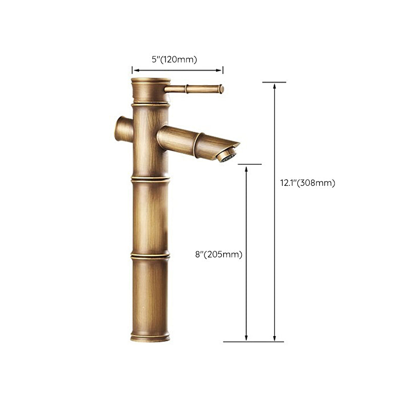 Farmhouse single-handle bathroom faucet in brass