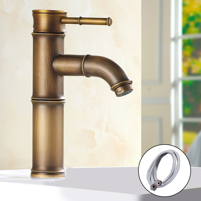 Farmhouse single-handle bathroom faucet in brass