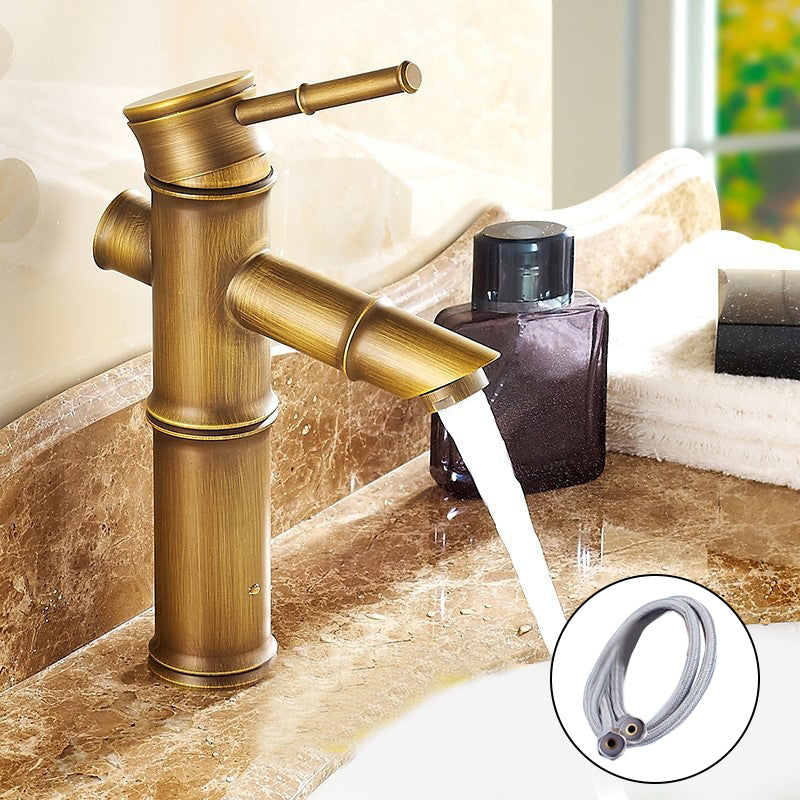 Farmhouse single-handle bathroom faucet in brass