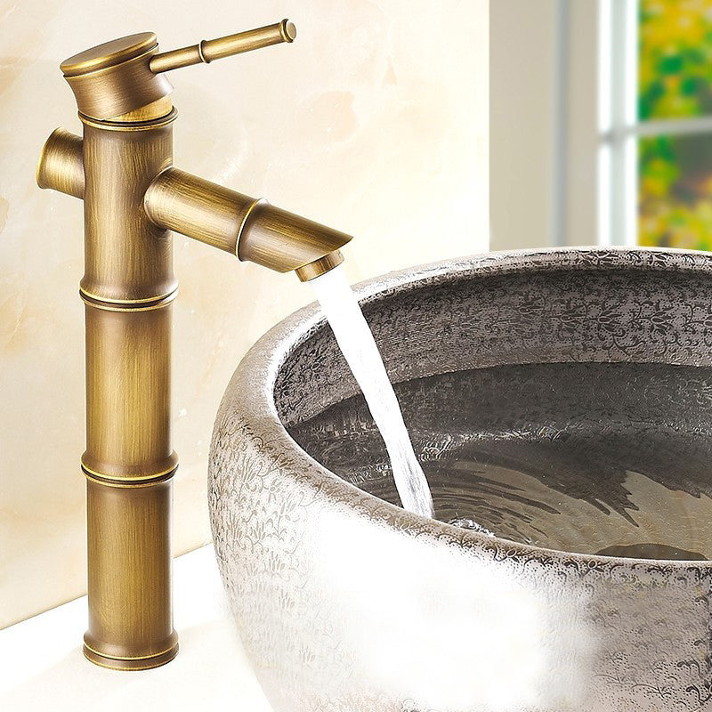 Farmhouse single-handle bathroom faucet in brass