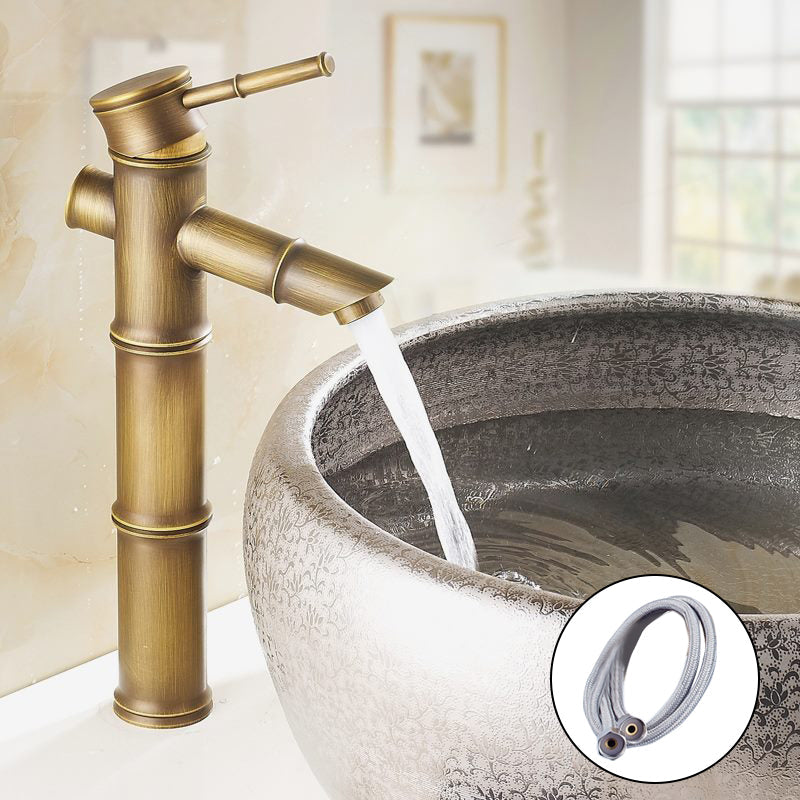 Farmhouse single-handle bathroom faucet in brass