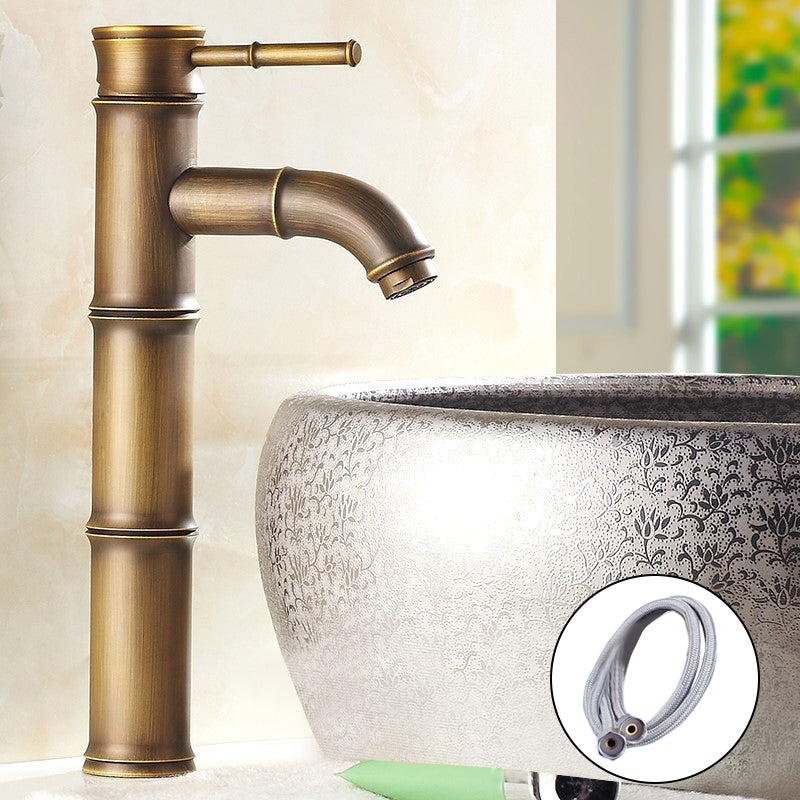Farmhouse single-handle bathroom faucet in brass
