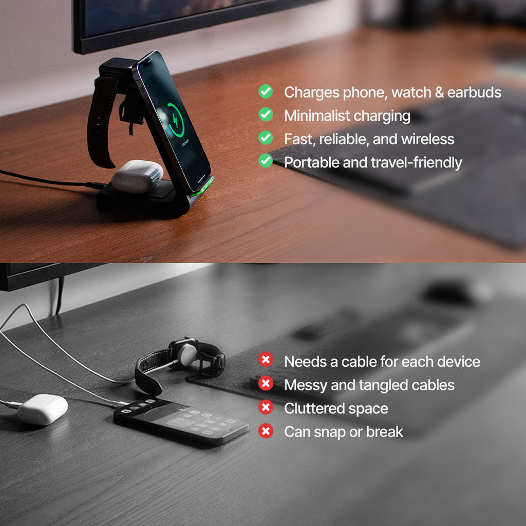 Fast Wireless Charger Dock with Multi-Device Support