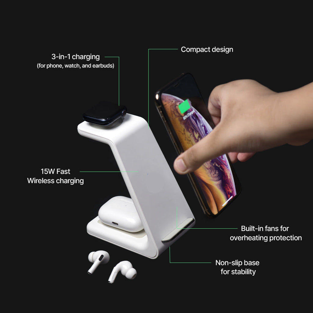 Fast Wireless Charger Dock with Multi-Device Support