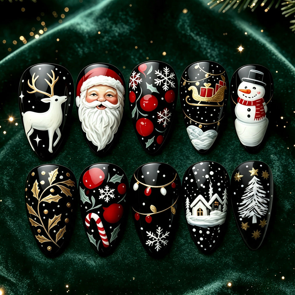 Festive Christmas Press-On Nails