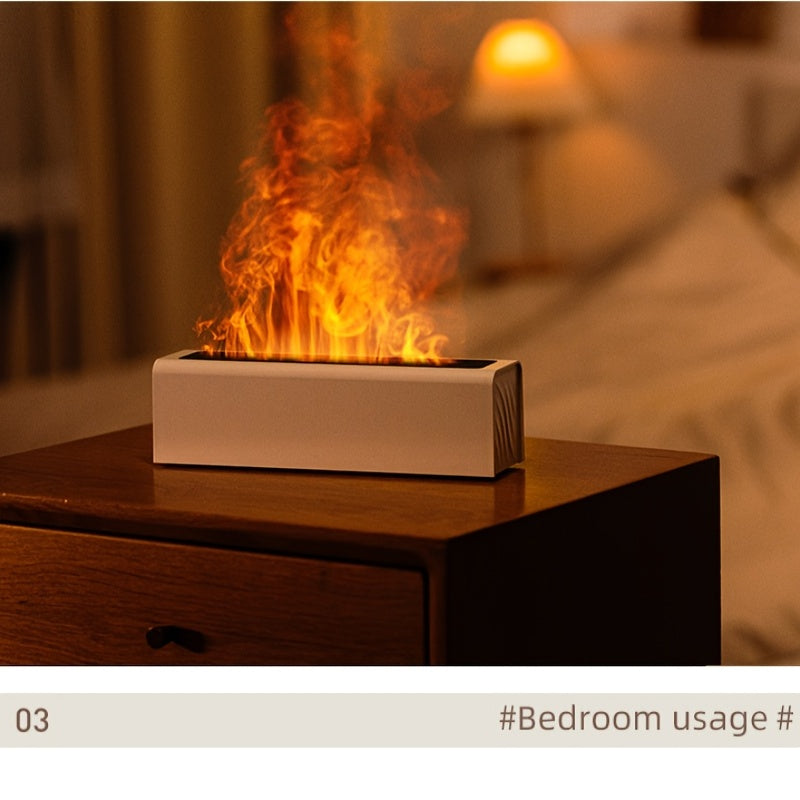 Fireplace Flame Ultrasonic Humidifier with Cool Mist & LED Light