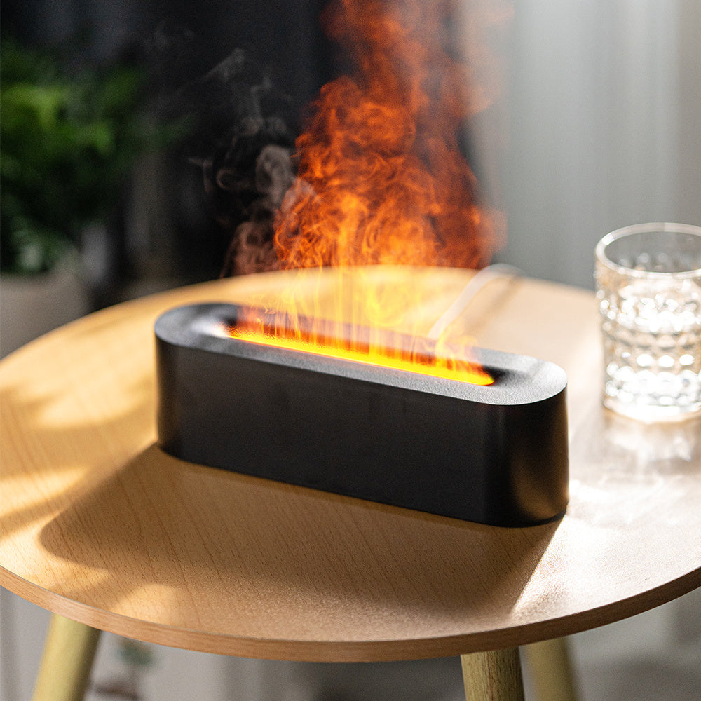 Fireplace Flame Ultrasonic Humidifier with Cool Mist & LED Light