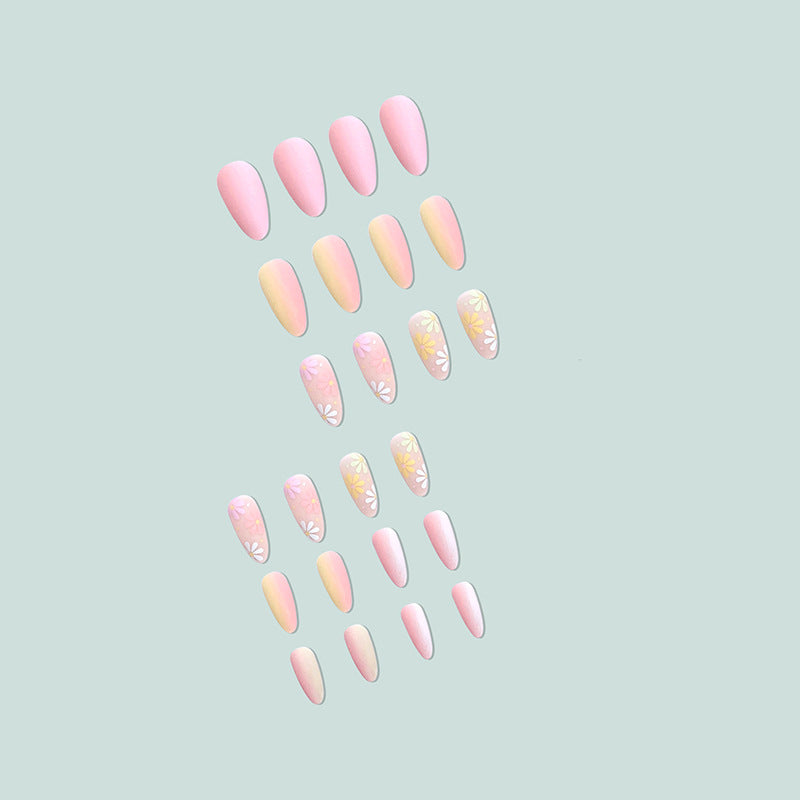 Floral Pattern Artificial Nail Extensions