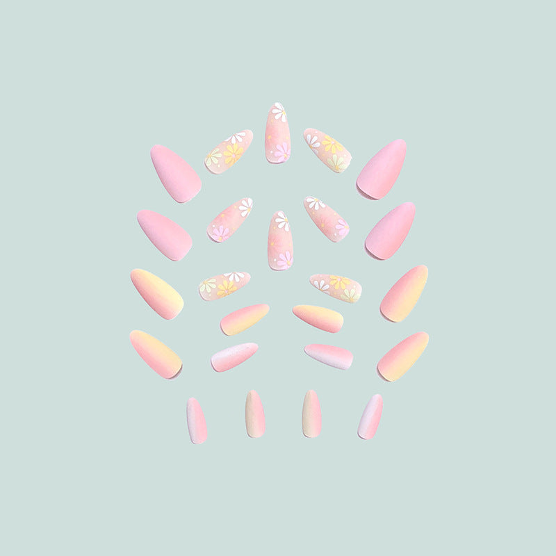 Floral Pattern Artificial Nail Extensions