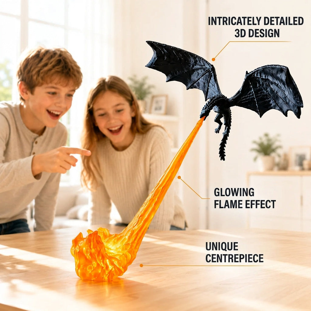 Flying Dragon Flame Decoration, illuminated fire effect, fantasy rooms