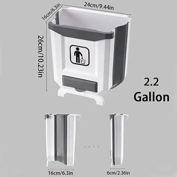 Foldable Kitchen Trash Can – Space-Saving Cabinet Door Organizer