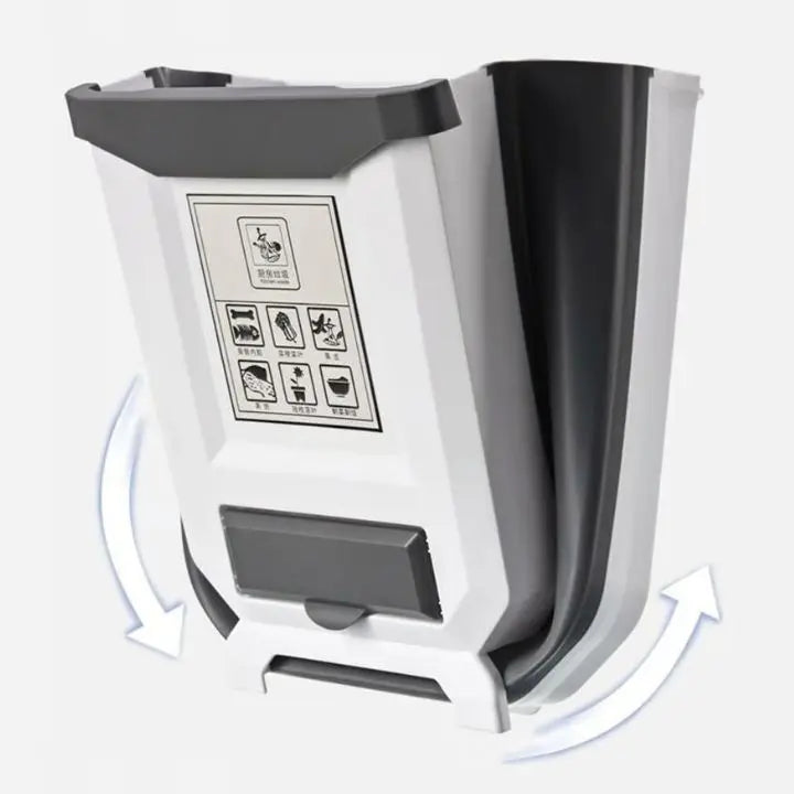 Foldable Kitchen Trash Can – Space-Saving Cabinet Door Organizer