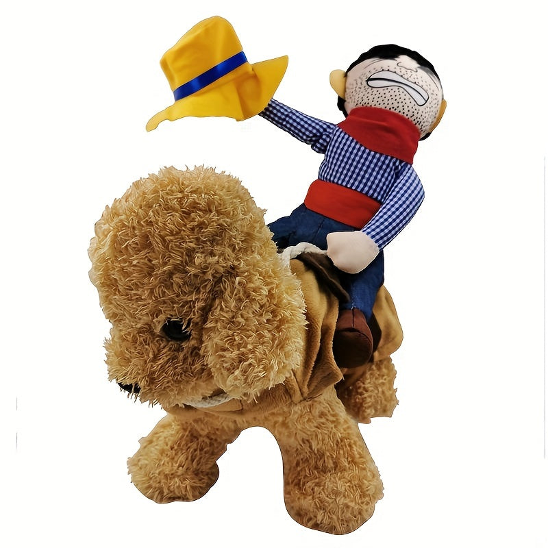 Funny Rider Dog Halloween Costume – Plush Saddle Outfit