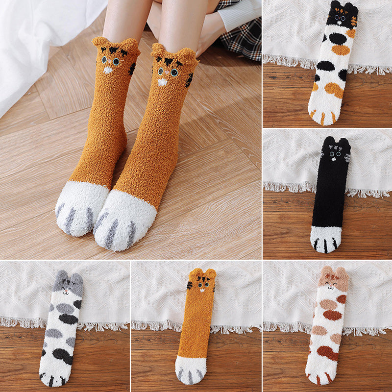 Fuzzy Cat Paw Socks