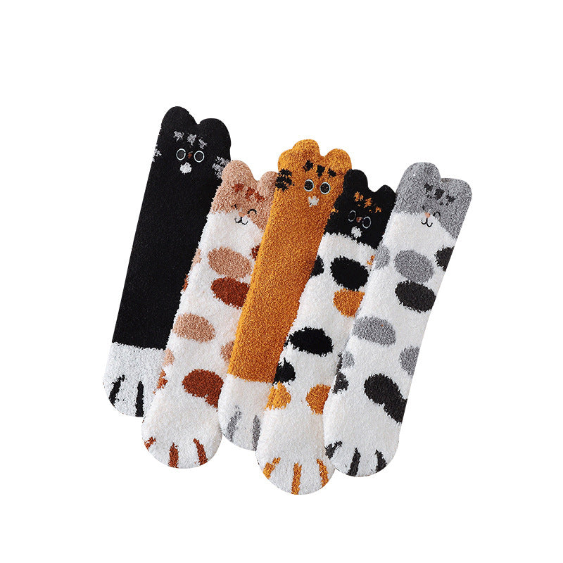 Fuzzy Cat Paw Socks