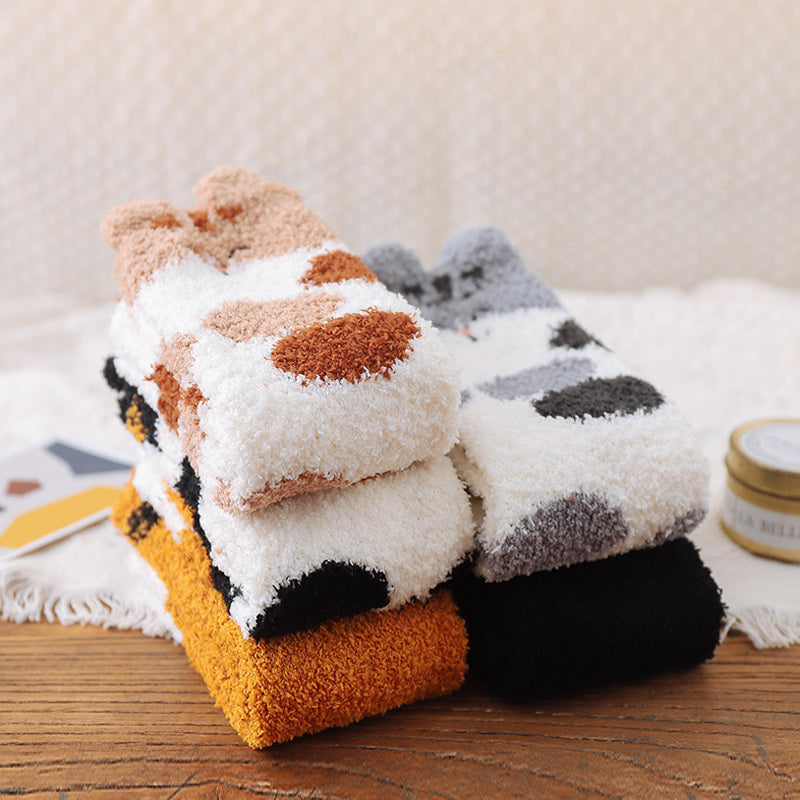 Fuzzy Cat Paw Socks