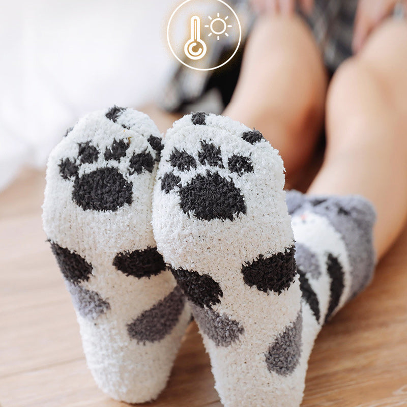 Fuzzy Cat Paw Socks