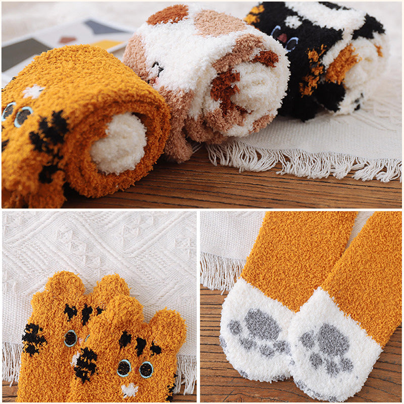 Fuzzy Cat Paw Socks