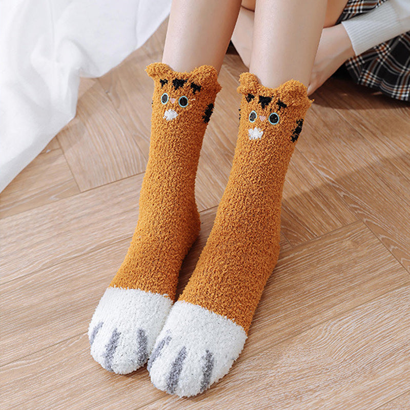 Fuzzy Cat Paw Socks