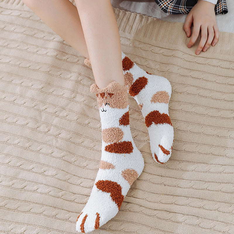 Fuzzy Cat Paw Socks