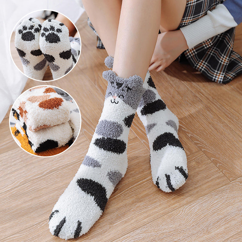 Fuzzy Cat Paw Socks