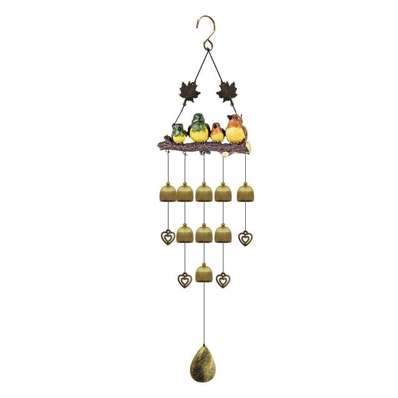 Garden Wind Chime with Bird Family