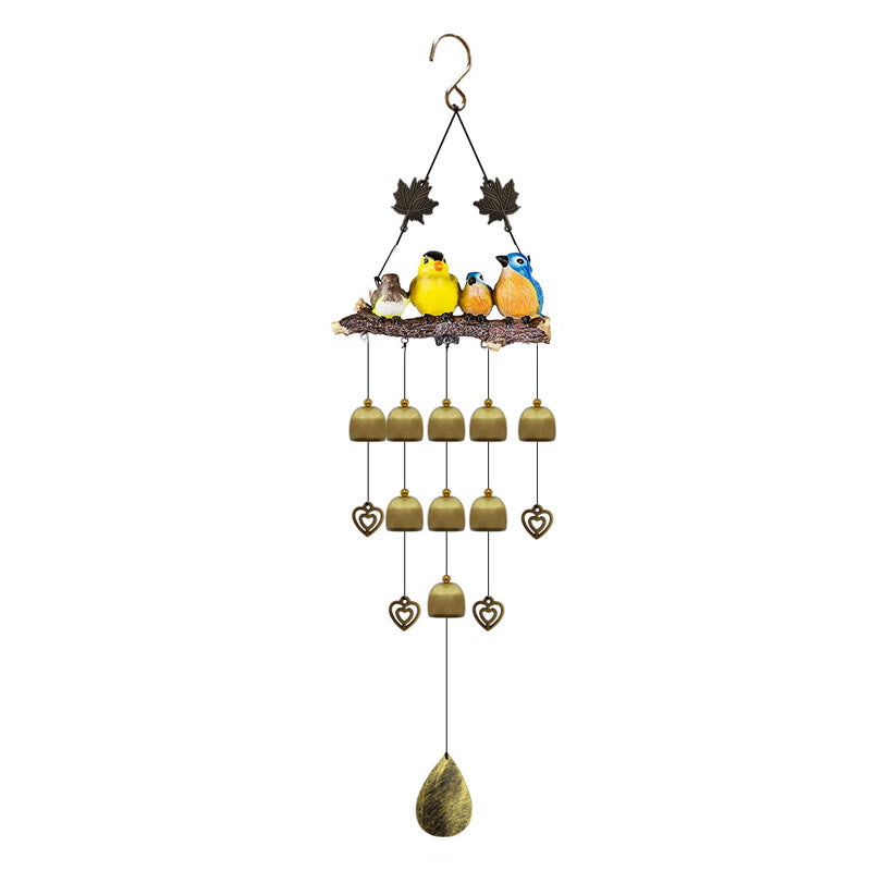 Garden Wind Chime with Bird Family