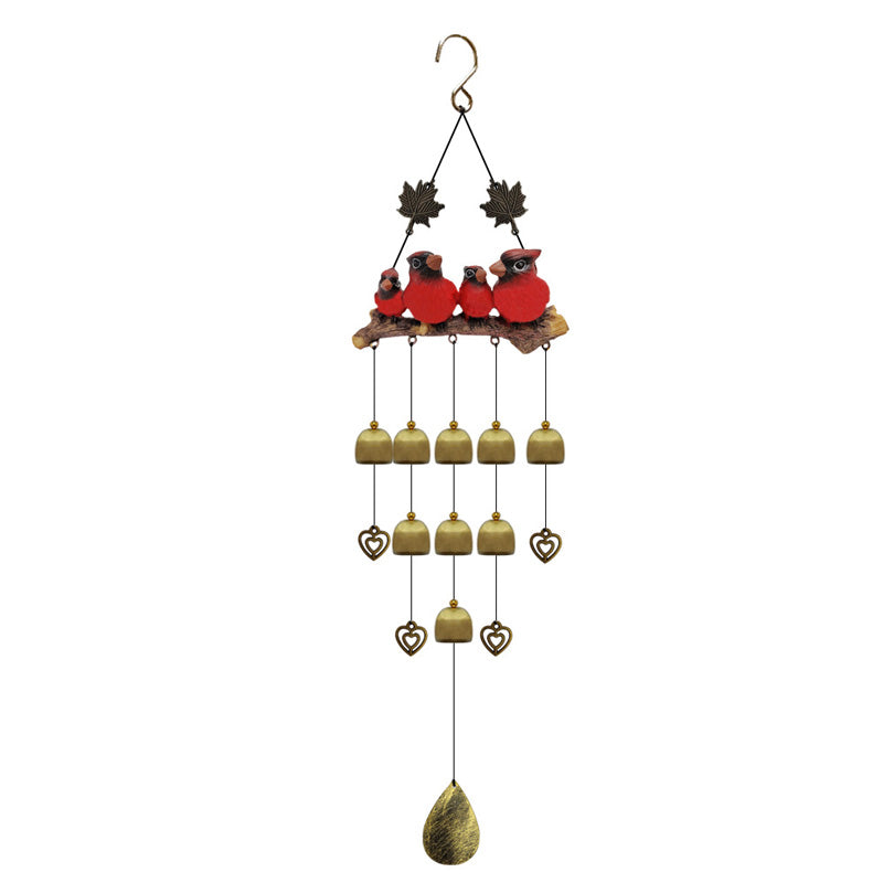 Garden Wind Chime with Bird Family