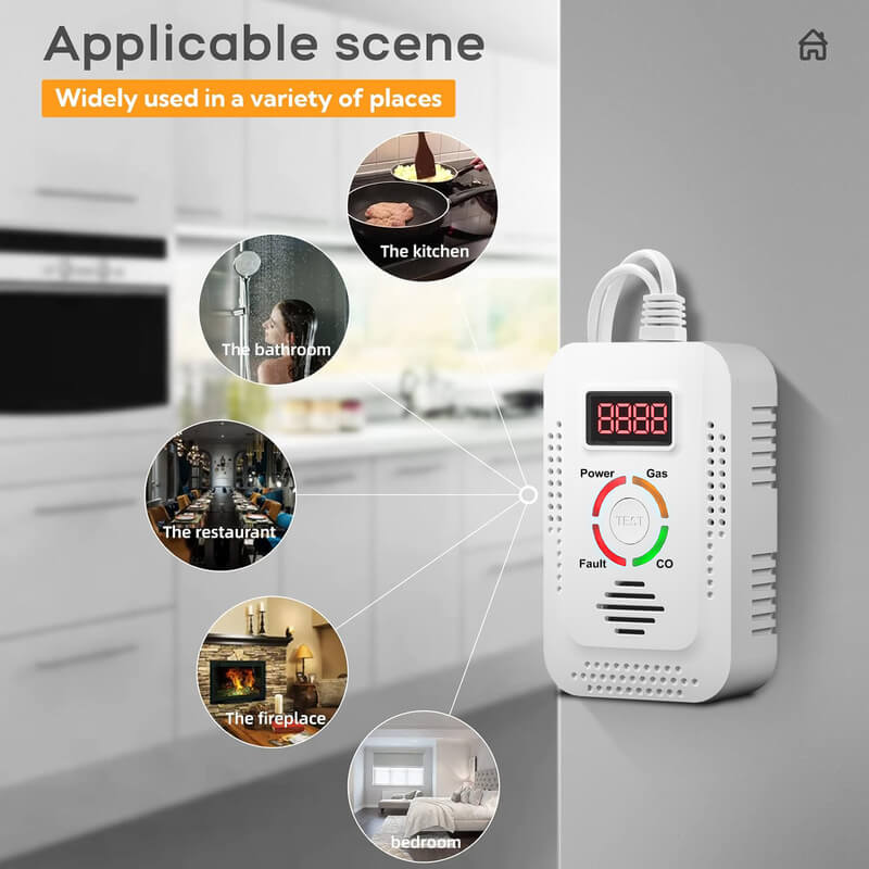 Gas Leak & Carbon Monoxide Detector Alarm for Home