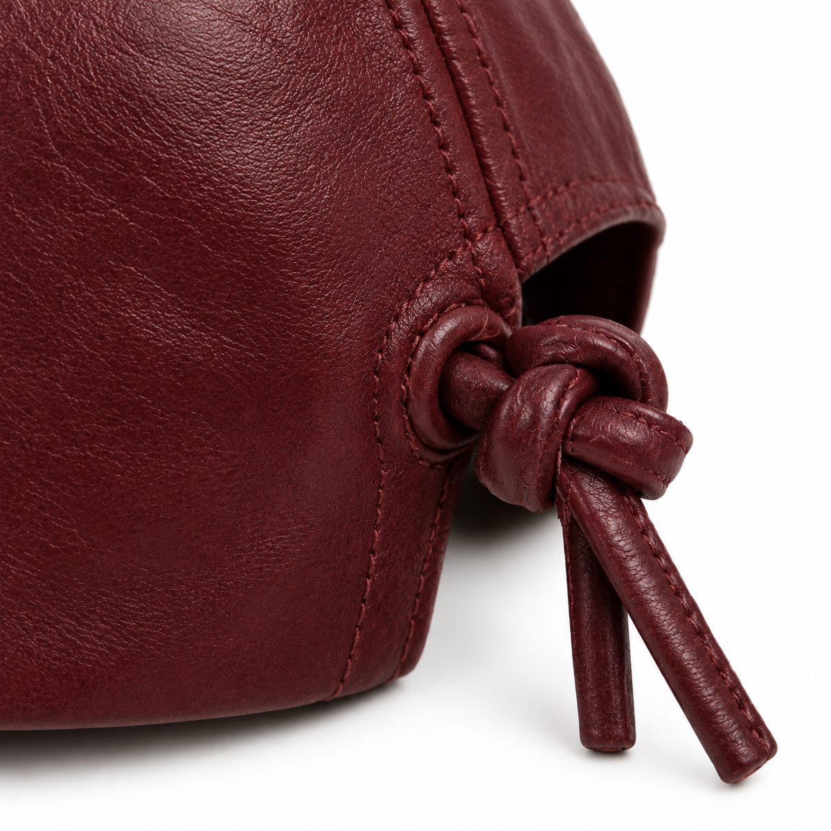 Burgundy Vegan Leather Baseball Cap Adjustable