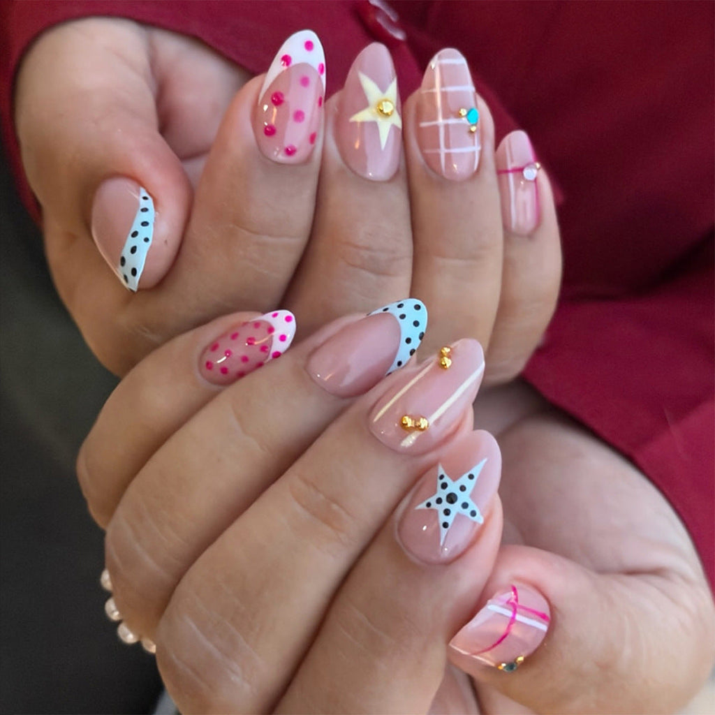 Geometric Accent Press-On Nails