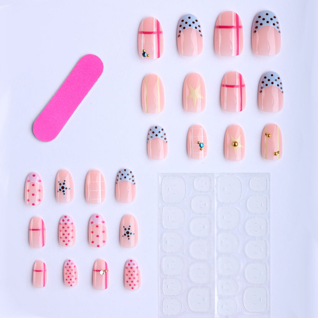 Geometric Accent Press-On Nails