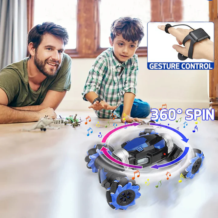 Gesture Control Stunt Car with Remote and Watch Controller