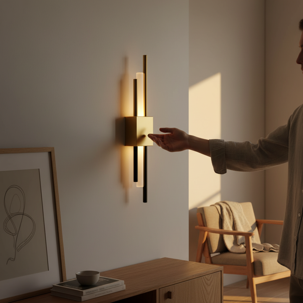 Glitch Wall Light Sconce | Dimmable LED Wall Lamp with Touch Control and Remote