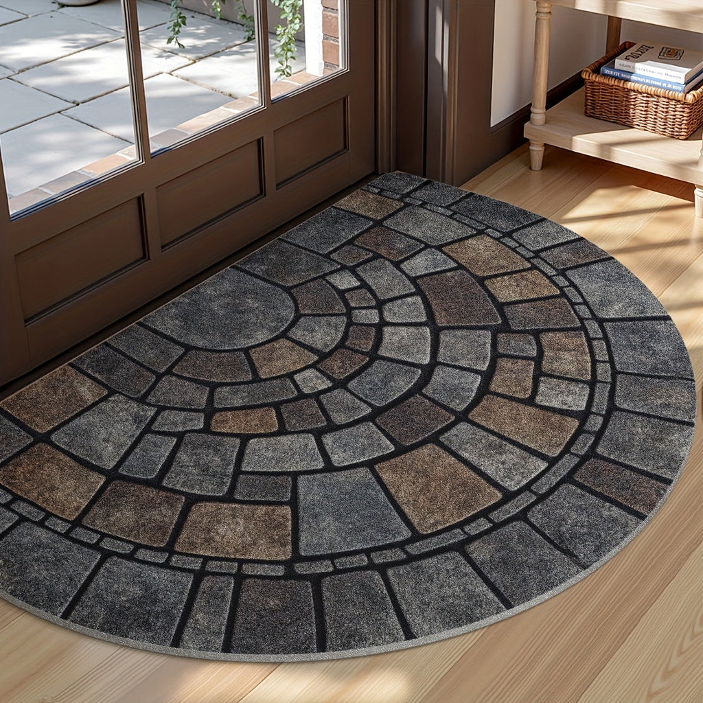 Half-Circle Mosaic Door Mat | Indoor & Outdoor Use