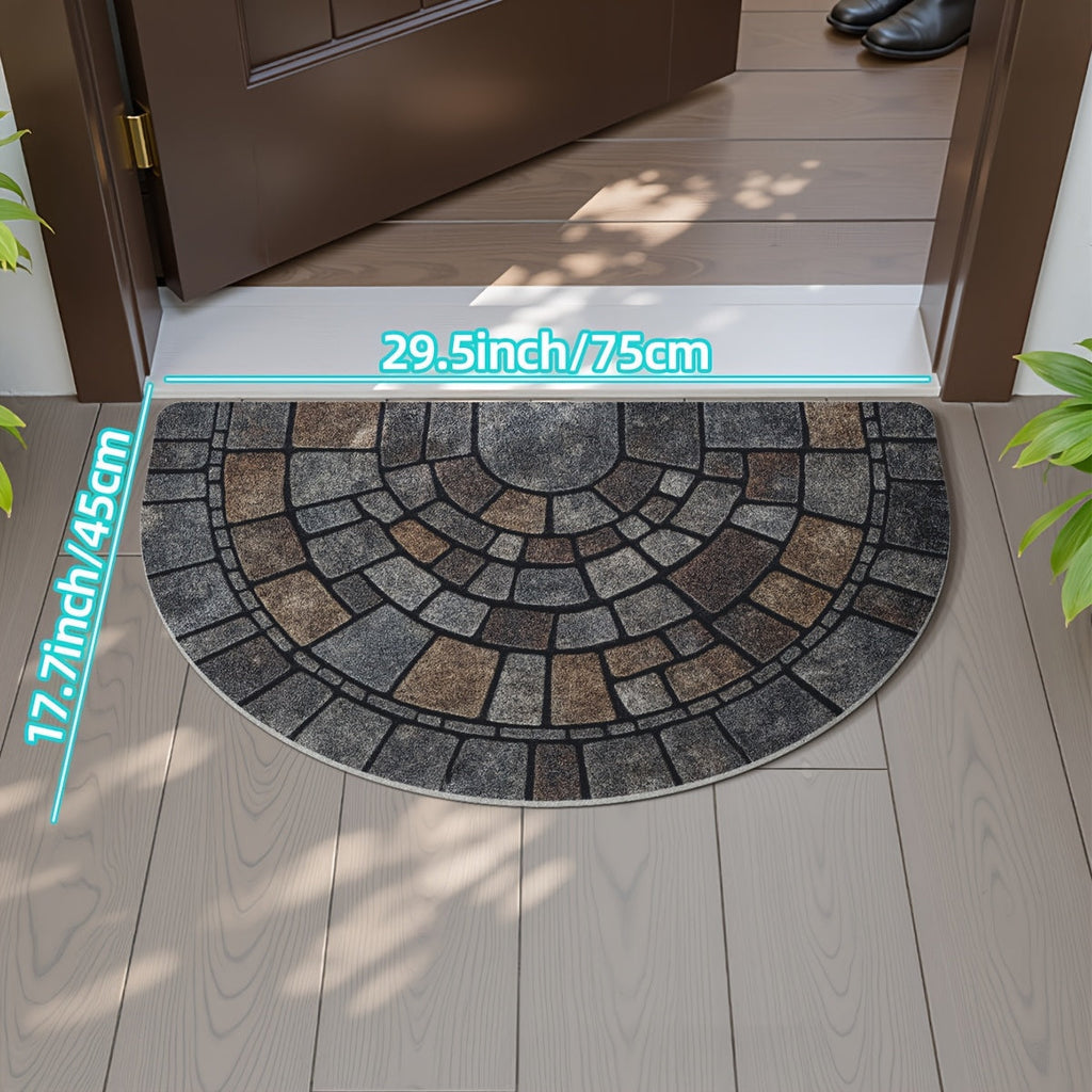 Half-Circle Mosaic Door Mat | Indoor & Outdoor Use
