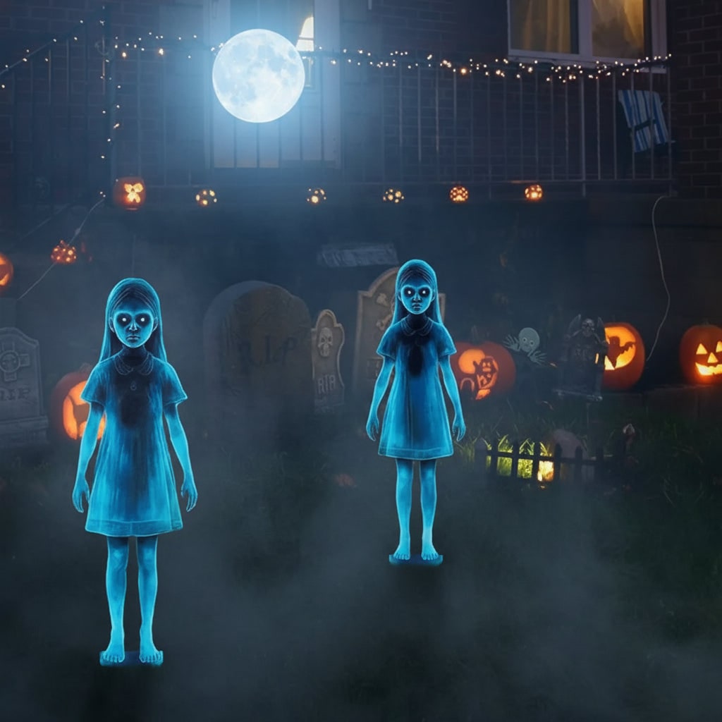 Halloween Glowing Ghost Yard Decoration with LED Eyes and Motion Sensor