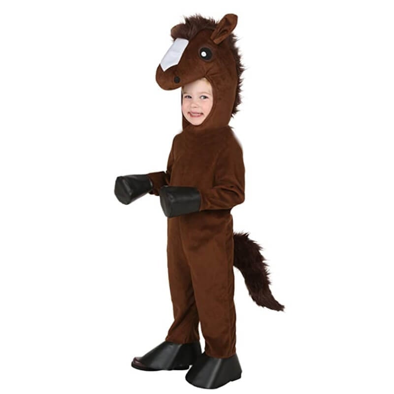 Halloween Kids' Plush Animal Costume with Hood and Mittens