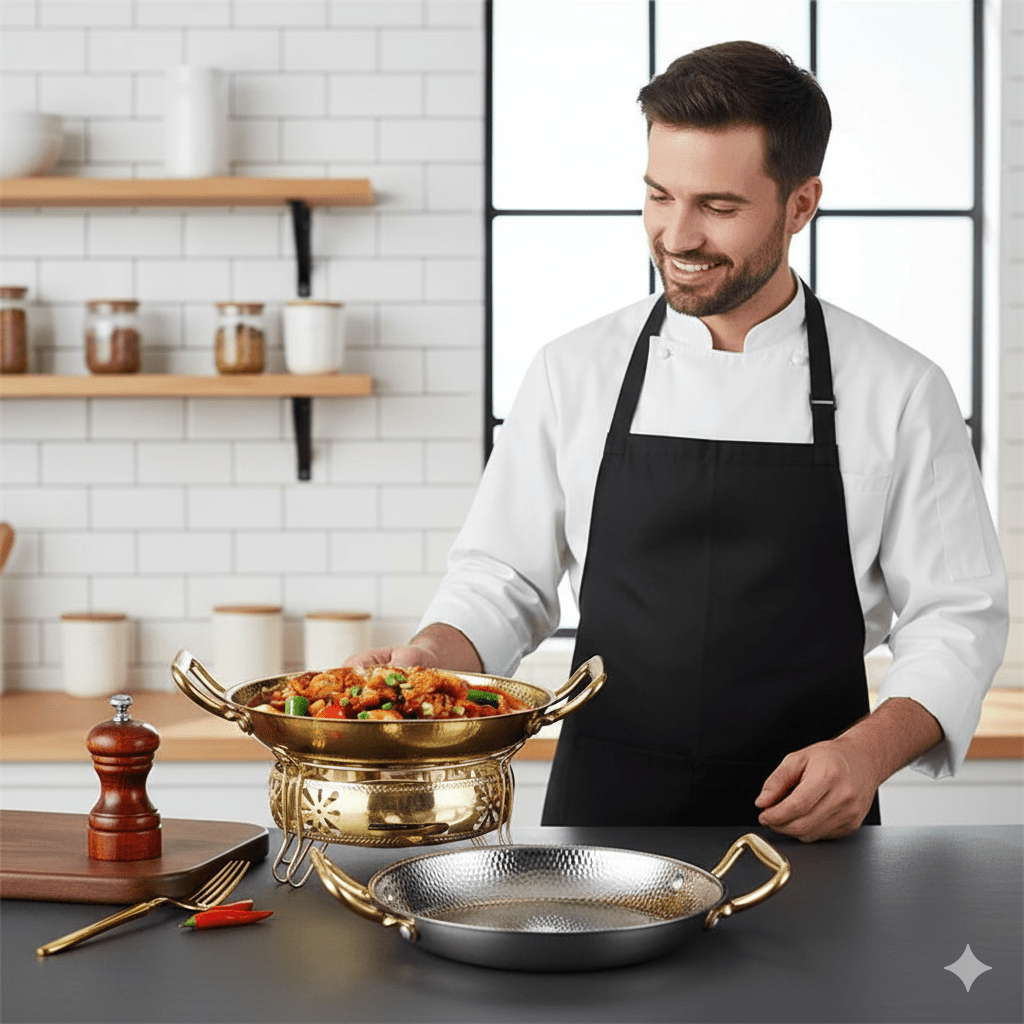 Hammered Stainless Steel Cooking Pot – Perfect for Frying, Sauces & More