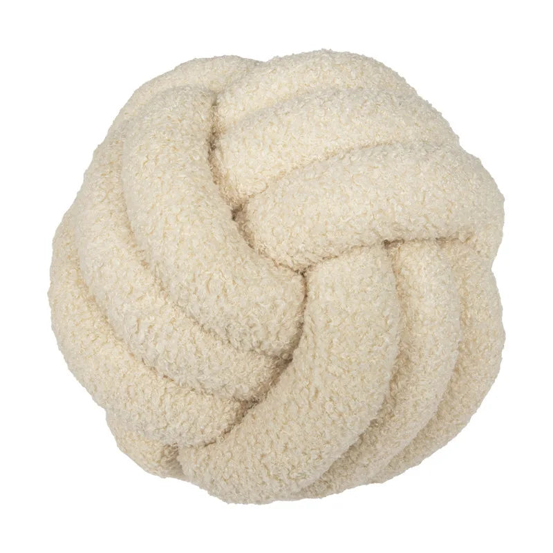 Hand-Knotted Ball Throw Pillow - Cozy Sheepskin