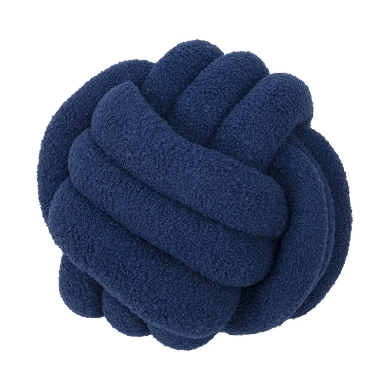 Hand-Knotted Ball Throw Pillow - Cozy Sheepskin