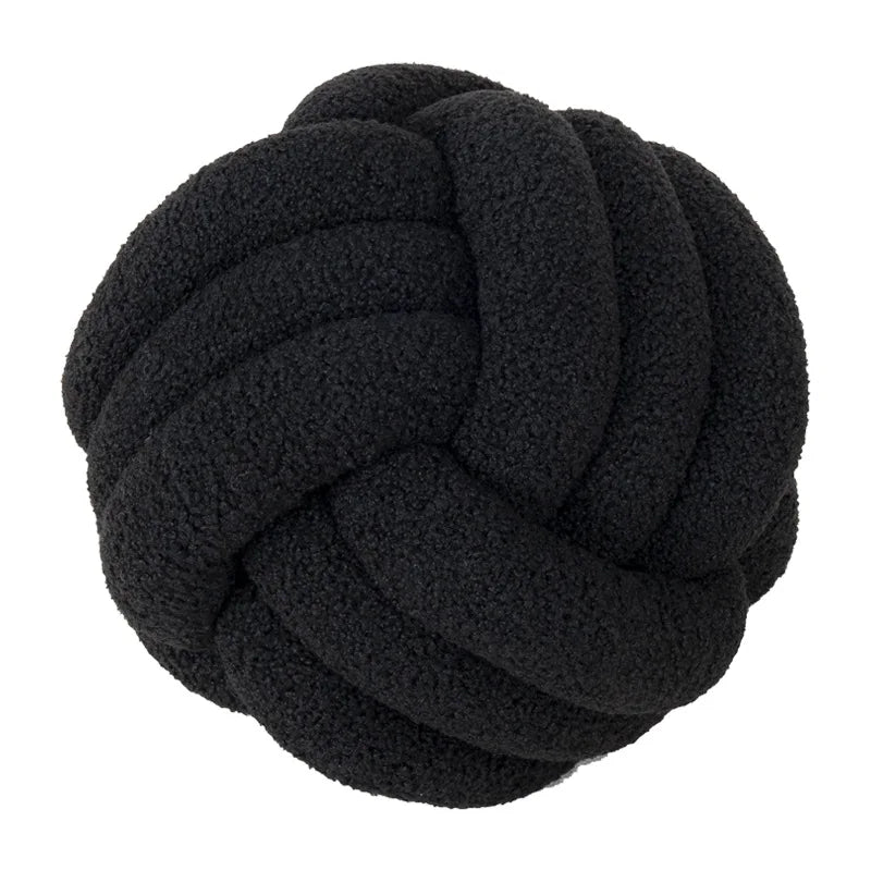 Hand-Knotted Ball Throw Pillow - Cozy Sheepskin