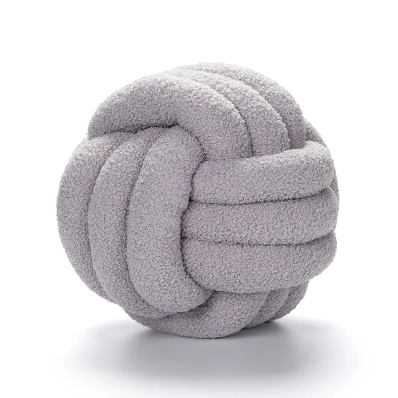 Hand-Knotted Ball Throw Pillow - Cozy Sheepskin