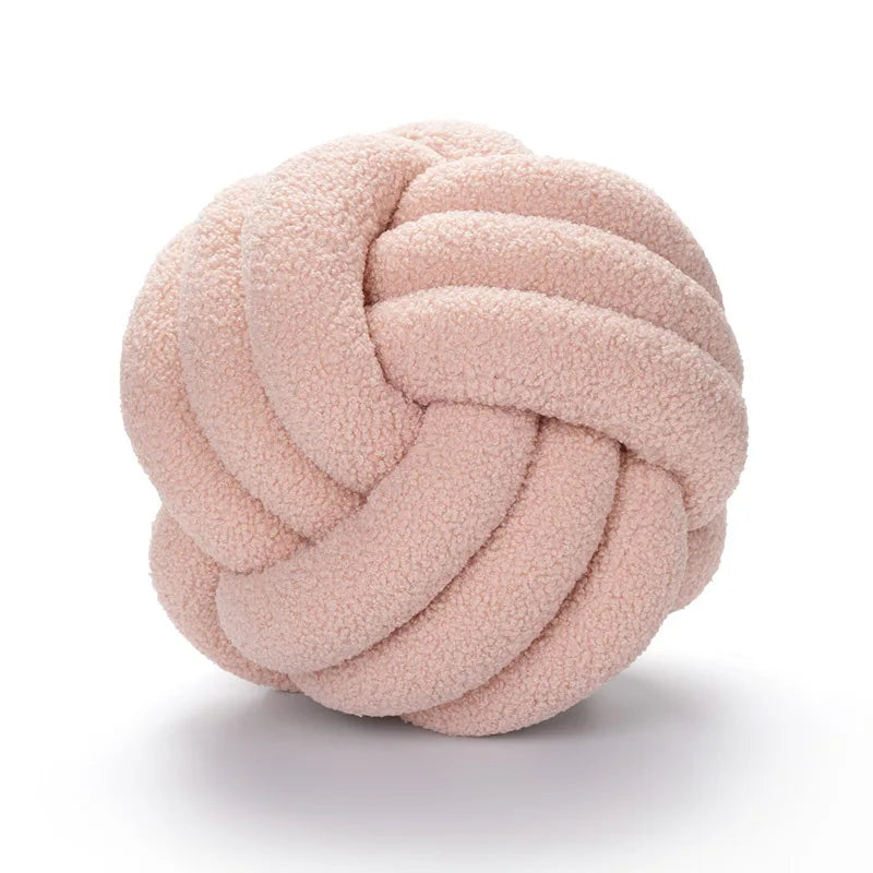 Hand-Knotted Ball Throw Pillow - Cozy Sheepskin