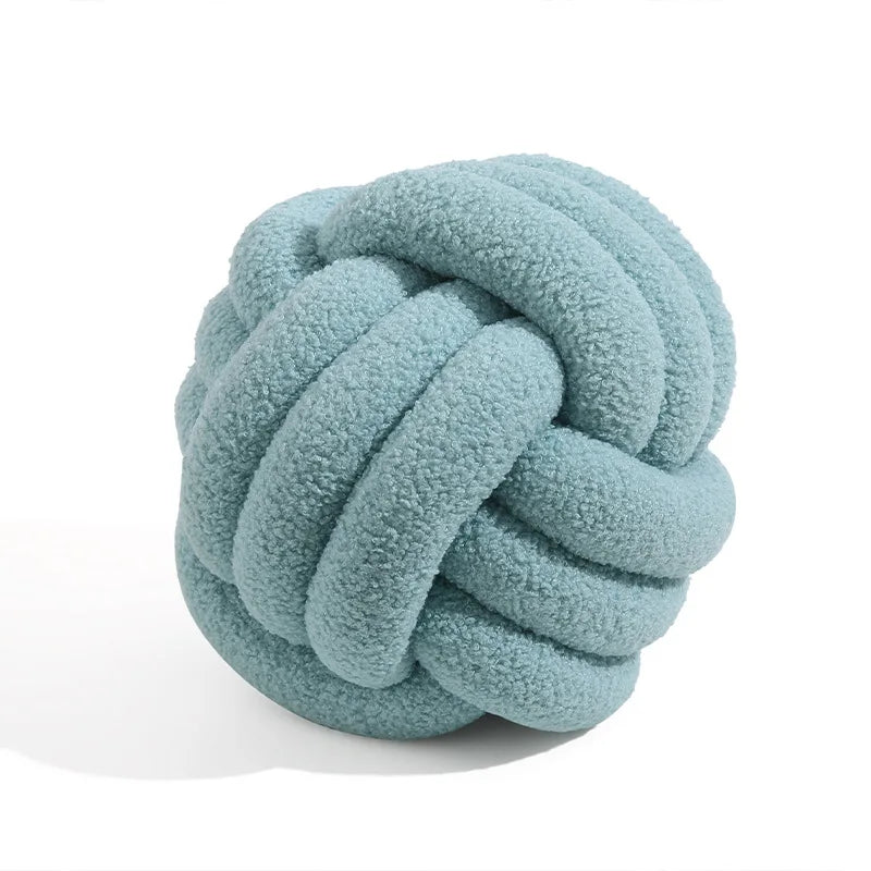 Hand-Knotted Ball Throw Pillow - Cozy Sheepskin