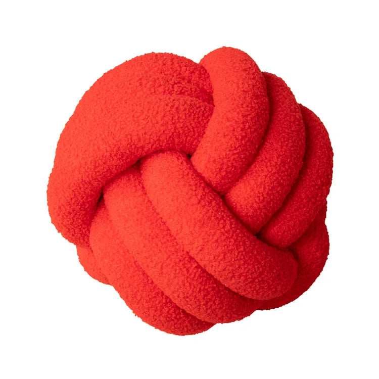 Hand-Knotted Ball Throw Pillow - Cozy Sheepskin