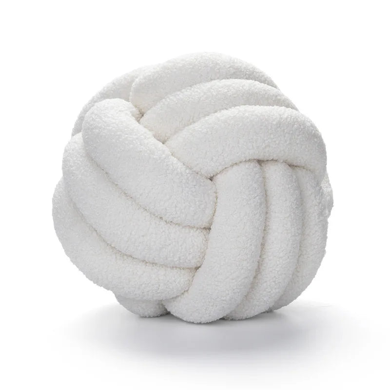 Hand-Knotted Ball Throw Pillow - Cozy Sheepskin