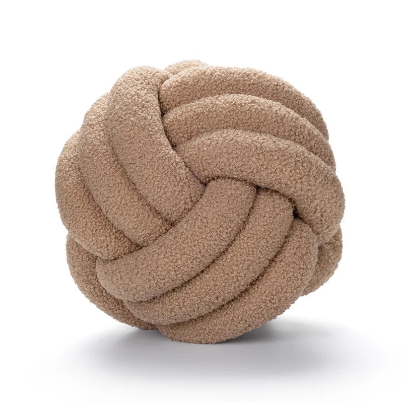 Hand-Knotted Ball Throw Pillow - Cozy Sheepskin