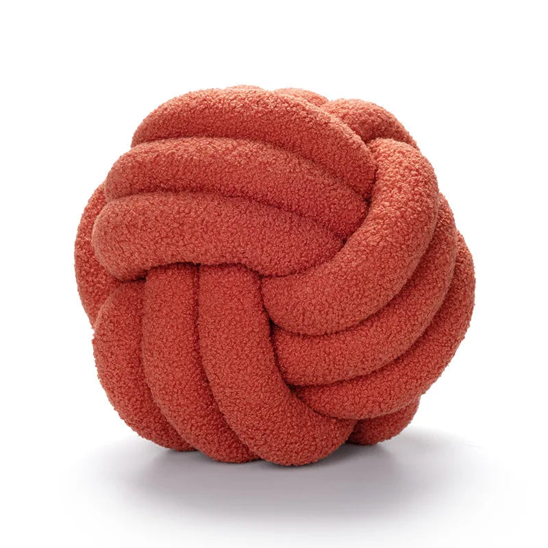 Hand-Knotted Ball Throw Pillow - Cozy Sheepskin